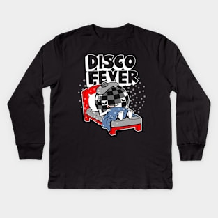 Disco Fever Original Funny Cute 70's Retro Disco Ball Party Cartoon Kids Long Sleeve T-Shirt